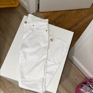 Hudson Jeans White Ankle Cropped Denim